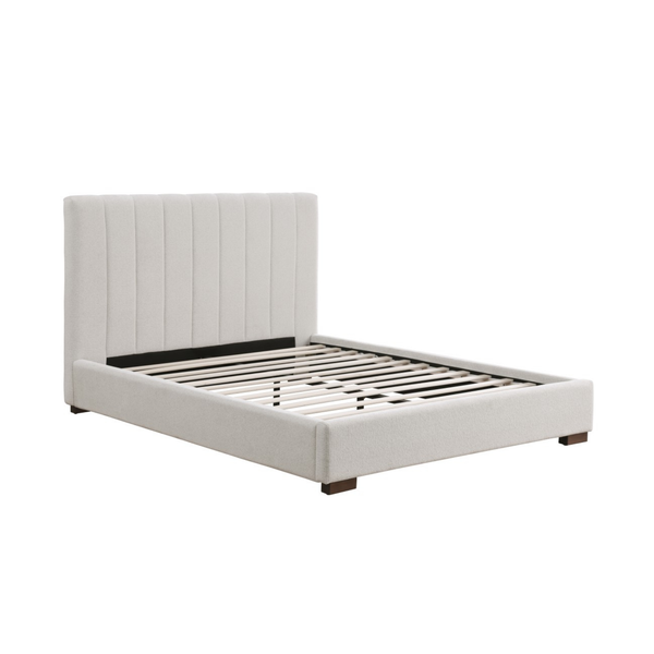 Evelyn Upholstered Platform Bed - Beige