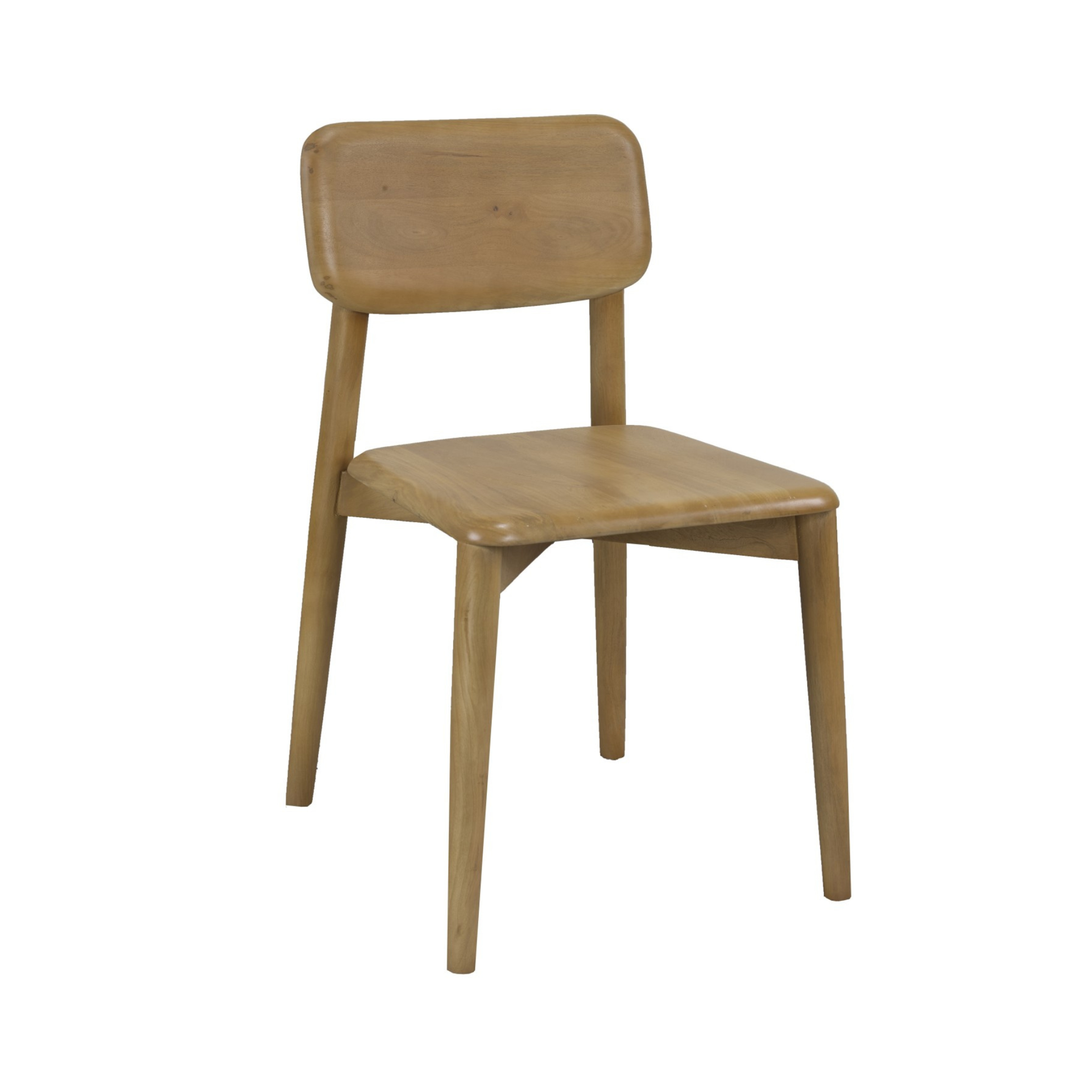 Classic Solid Mango Wood Dining Chair Set of 2 | Oak Finish & Woven Detail | Stephano Collection