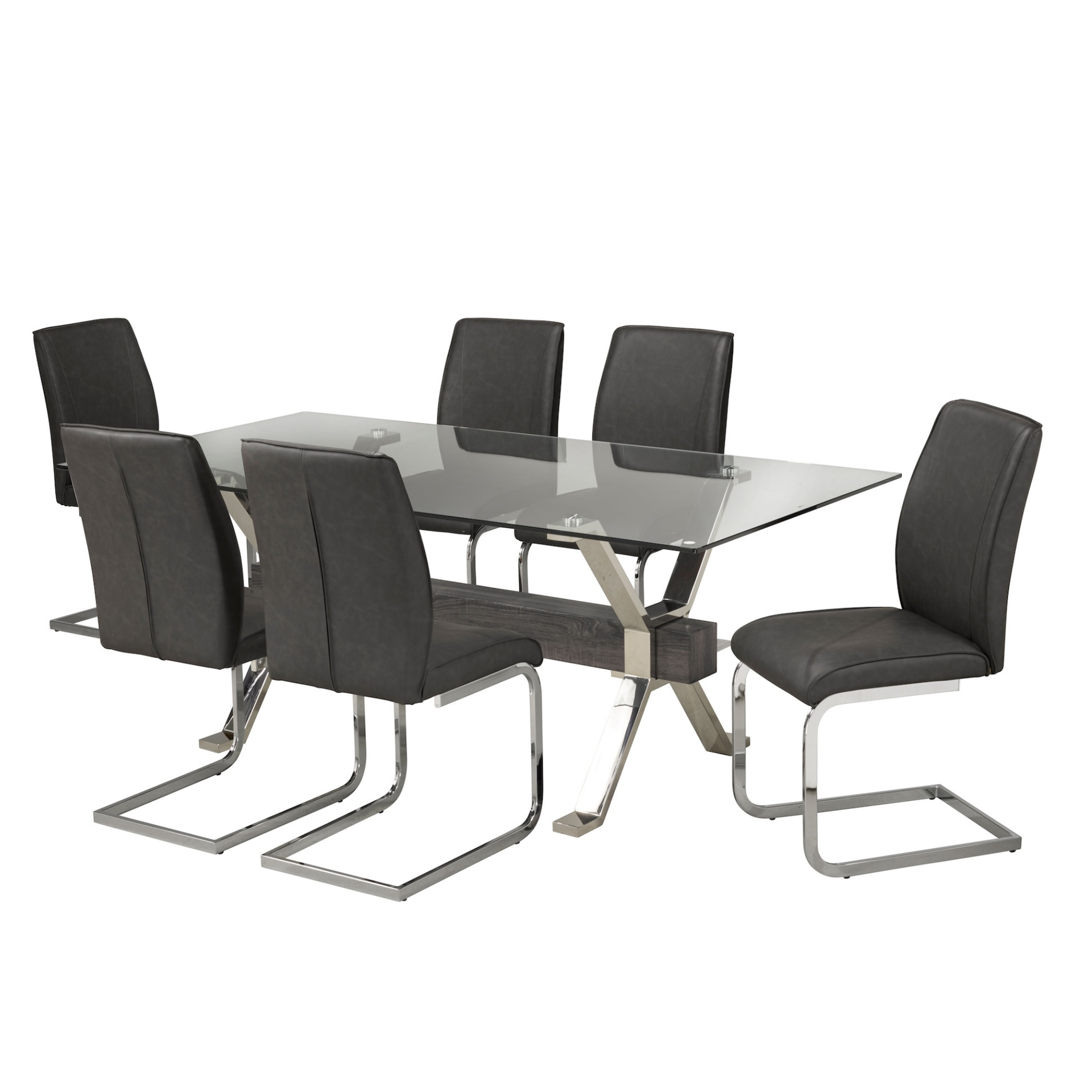 Ezra Dining Set - 7-Piece (Grey)