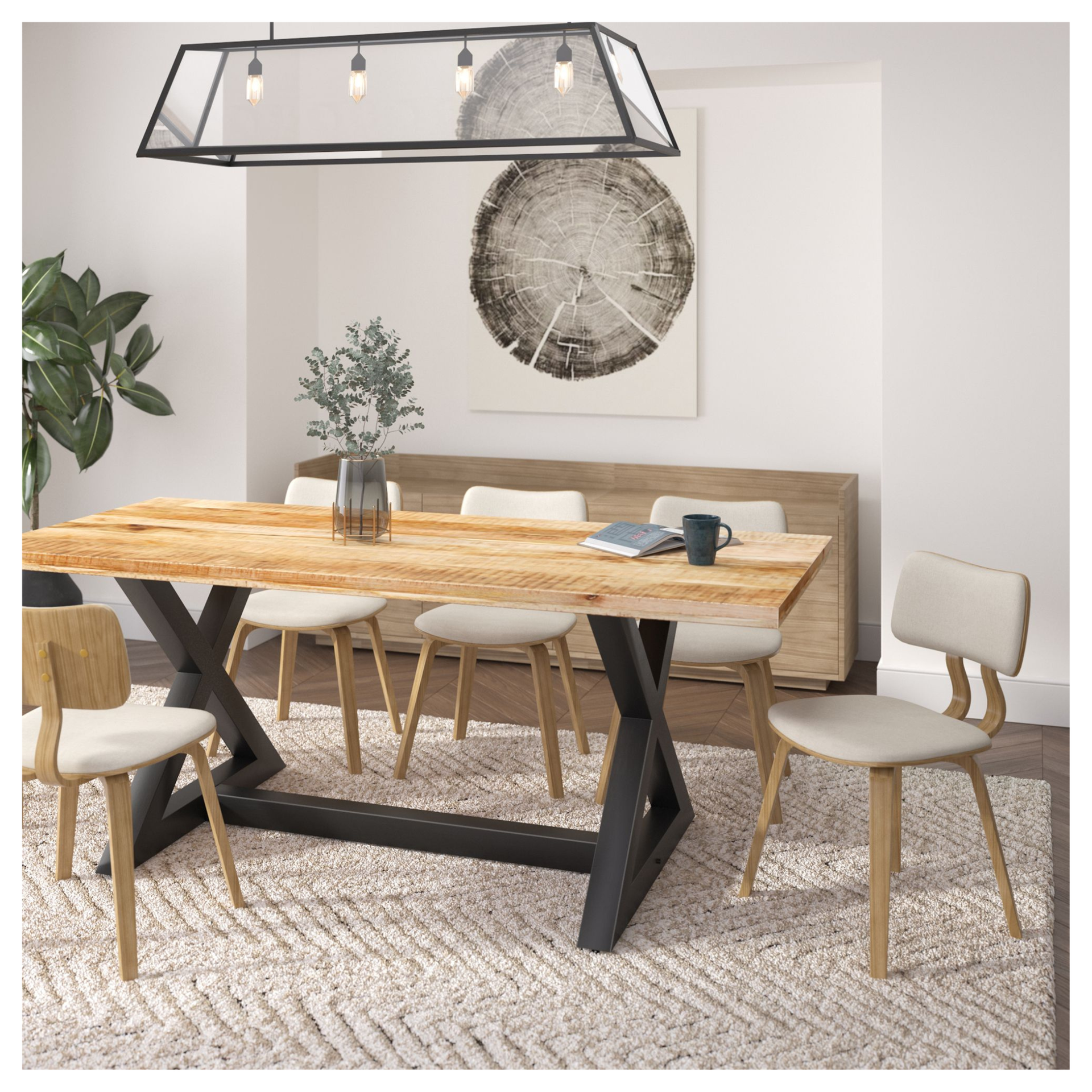 Gavin / Venice Dining Set - 7-Piece Beige