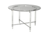 Corbin 5-Piece Round Glass Dining Set - Grey