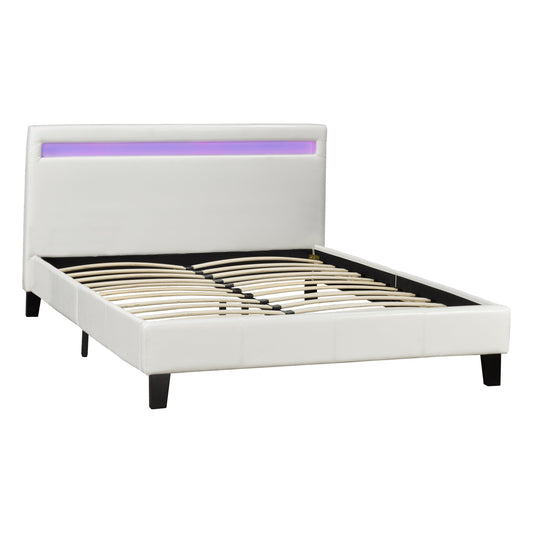 Dhara Queen Platform Bed LED Lighting, White