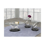 Athena 3-Piece Coffee Table Set - Black/Silver