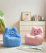 Fuzzy Monster Kids Chair - Blue