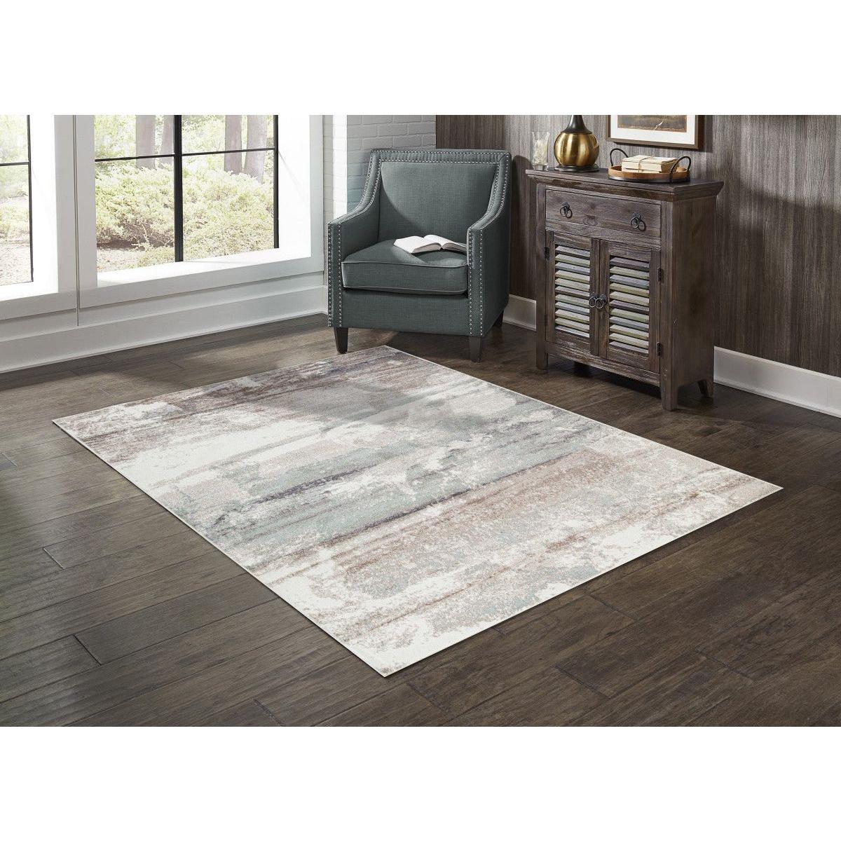Isaac Area Rug - White/beige