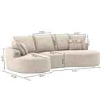 Monaco Curved Sectional Sofa - Beige