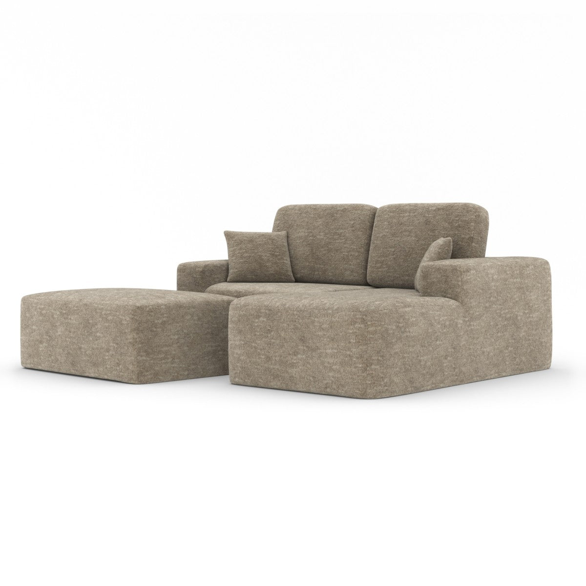 Simone Sectional with Ottoman - Dark Taupe