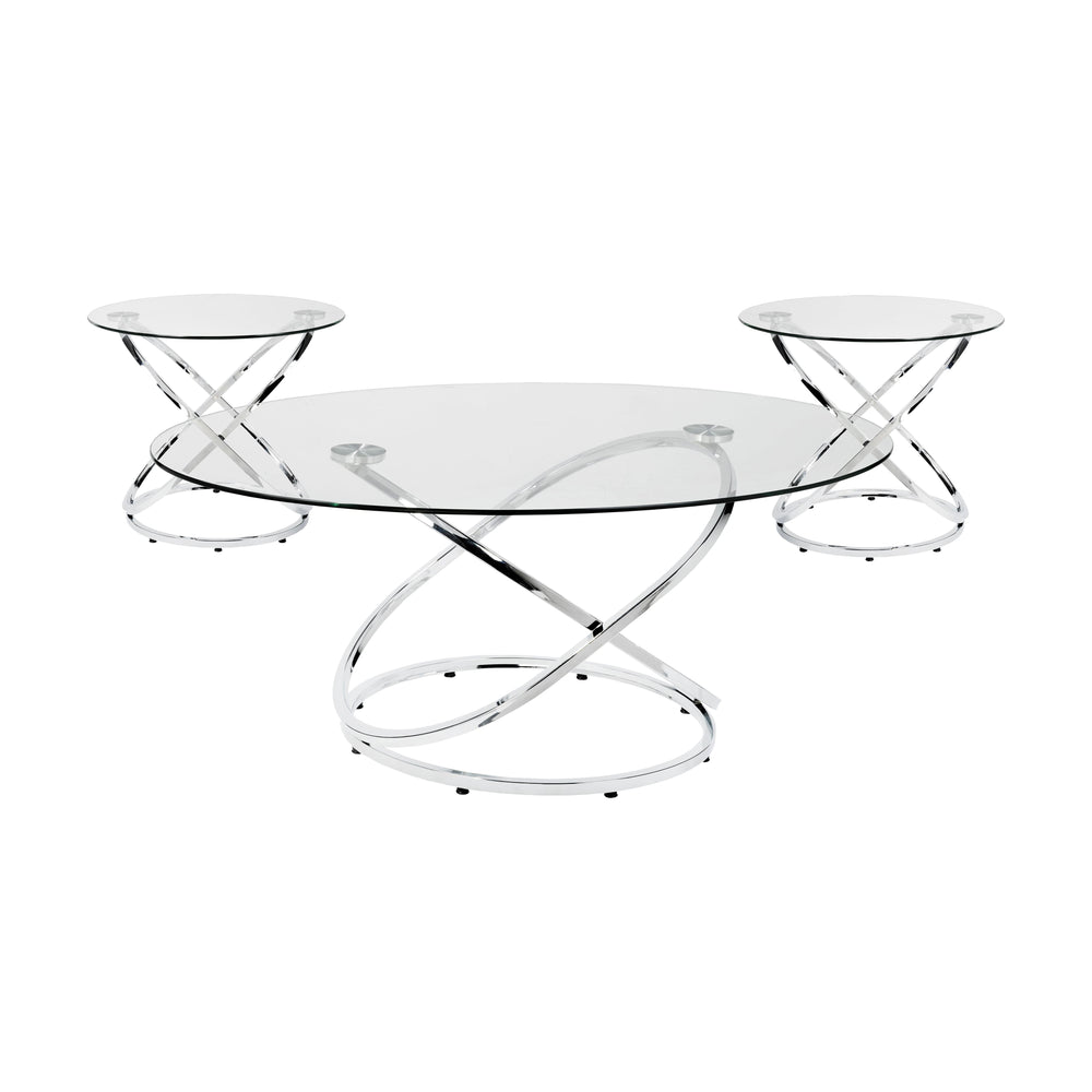 Donald Coffee Table Set - Silver