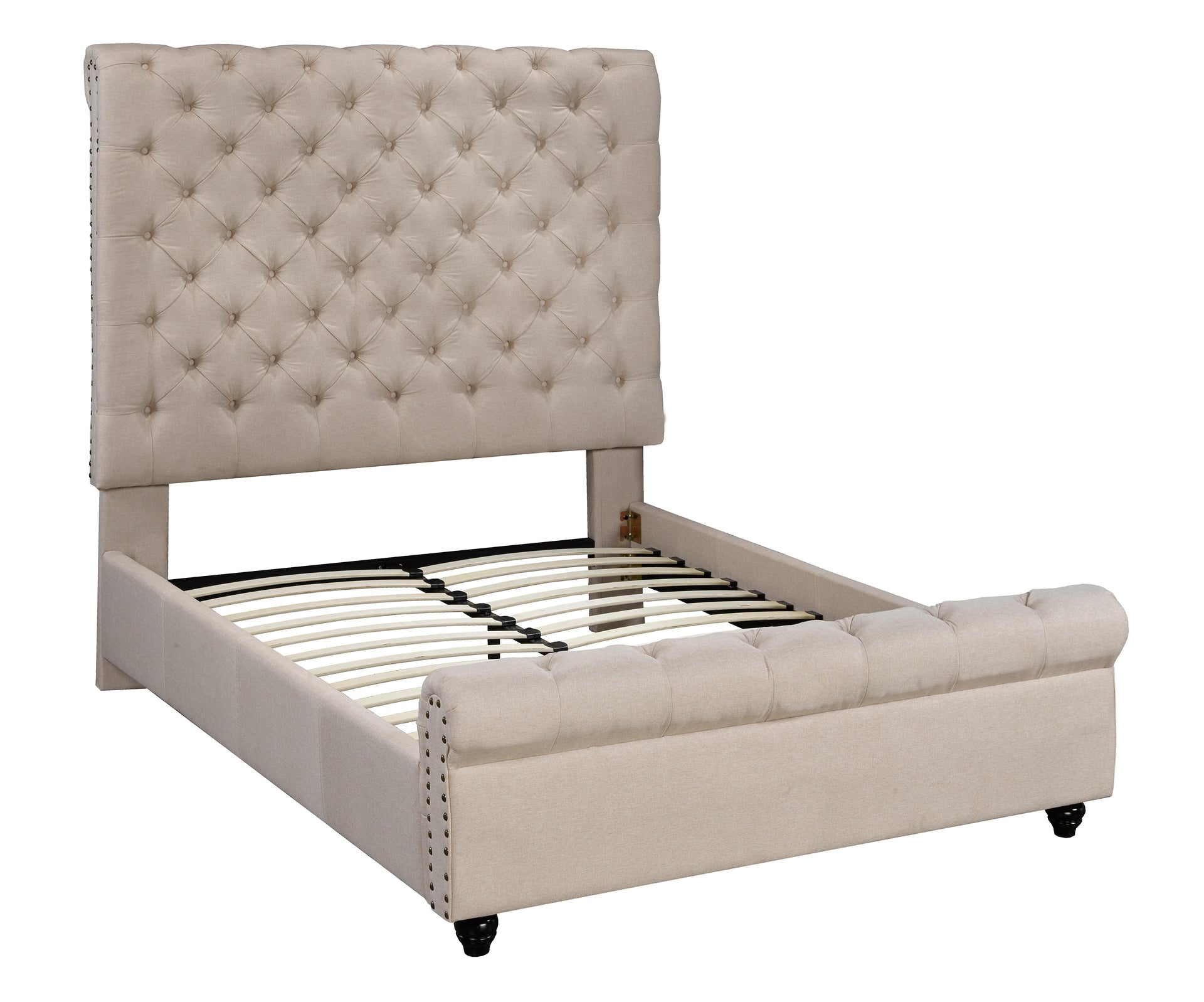 Victoria King Platform Bed, Beige