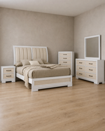 Flora Elegant 7-Piece Queen Bedroom Set - White