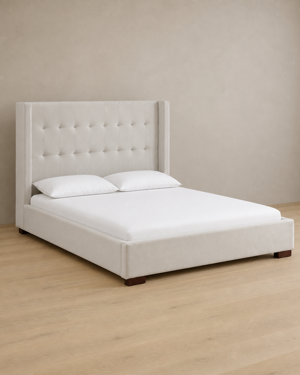 Lennox Upholstered Platform Bed - Beige