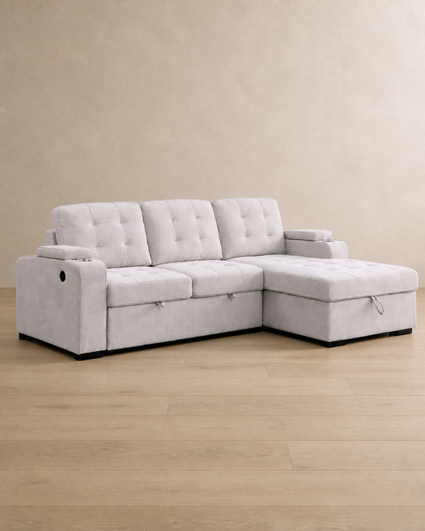 Una Sleeper Sectional - Beige