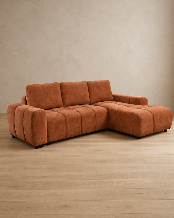 Ziva Sectional Sleeper - Burnt Orange