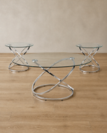 Donald Coffee Table Set - Silver