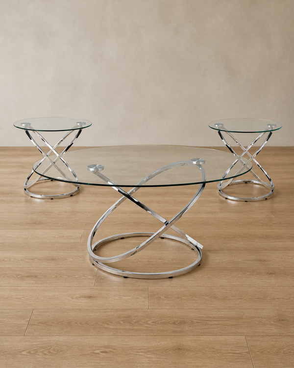Donald Coffee Table Set - Silver