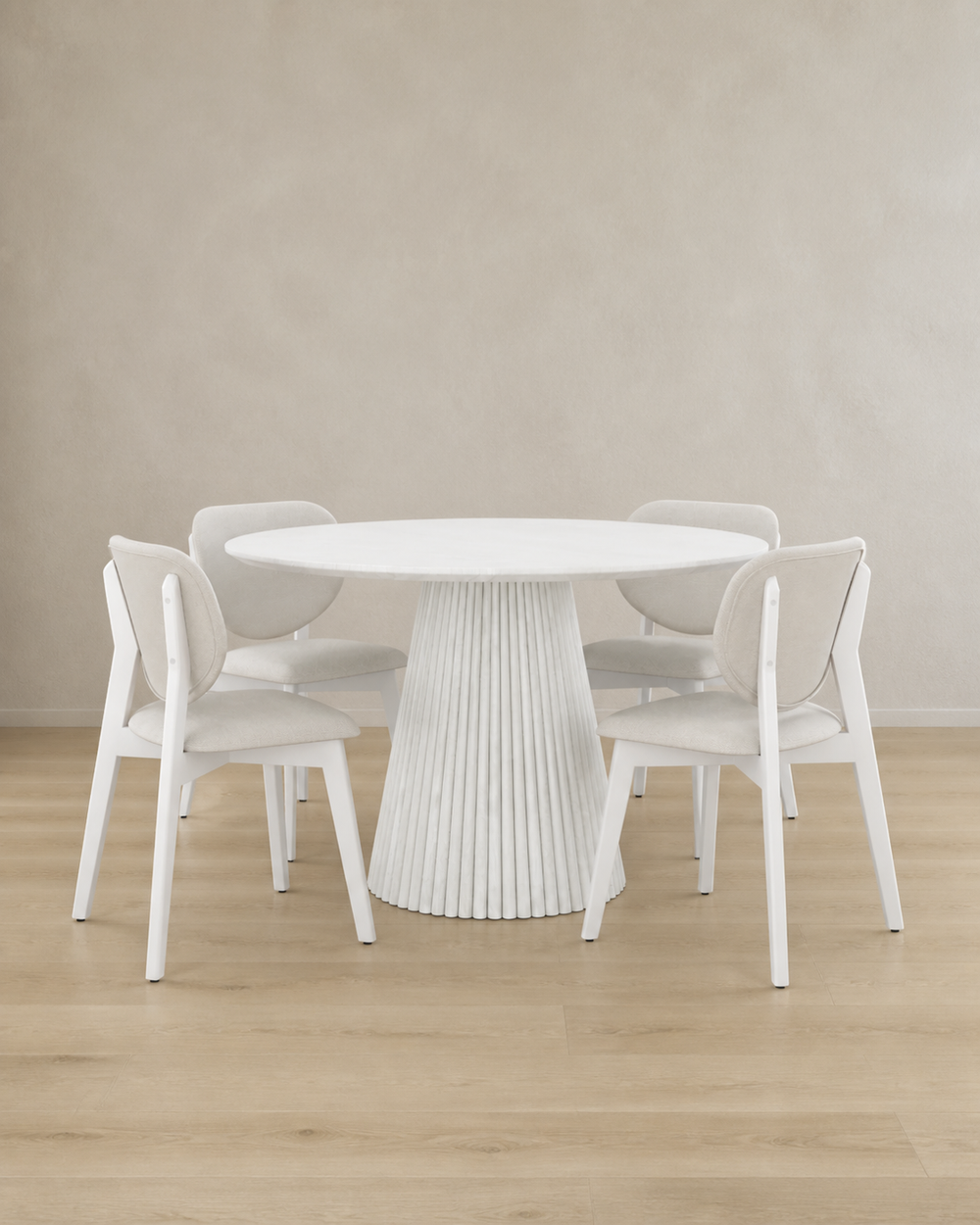 Sorrel 5-Piece Round Dining Set - White Wash