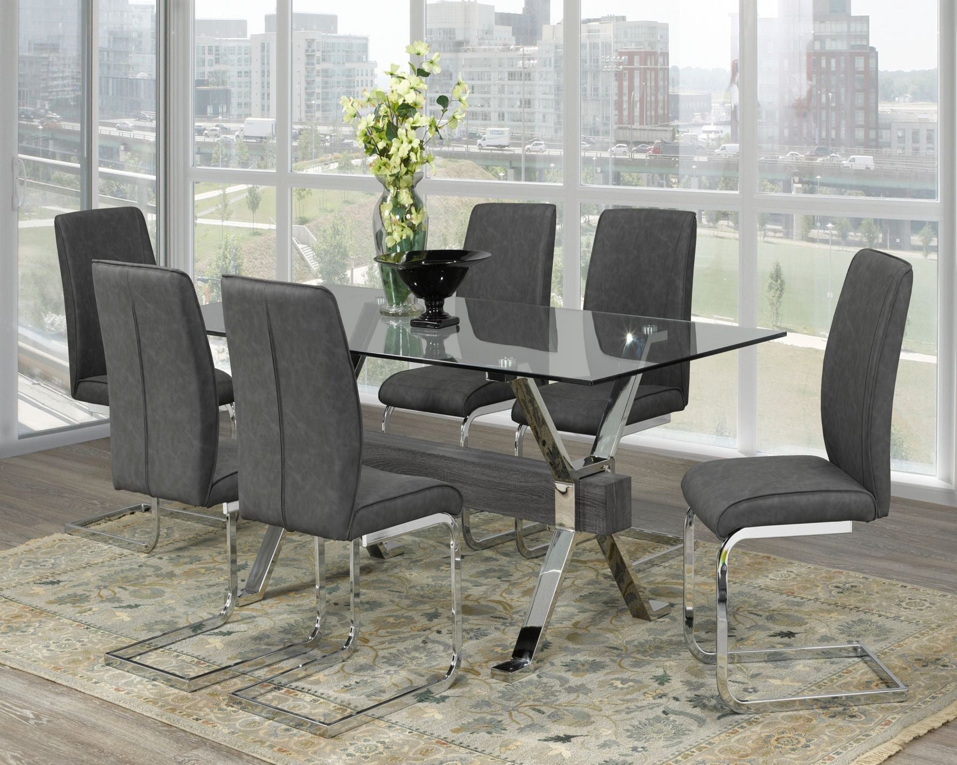 Ezra 7-Piece Dining Set - Grey