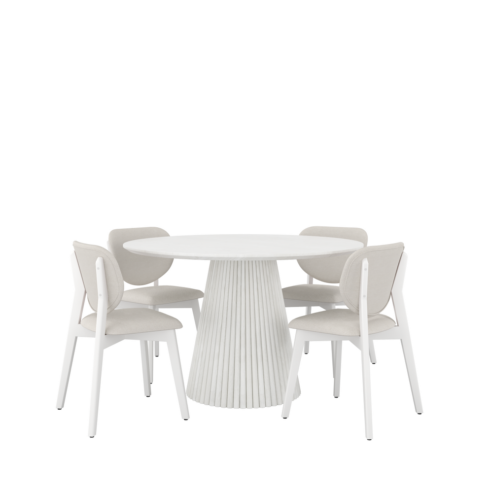 Akira Dining Set - White