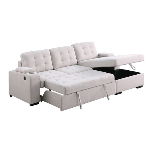 Una RHF/LHF Sectional Sleeper - Beige