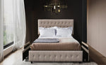 Amias Upholstered Platform Bed - Beige