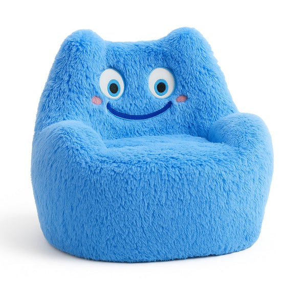 Fuzzy Monster Kids Chair - Blue