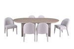 Dafne Pedestal 5-Piece Dining Set - Beige