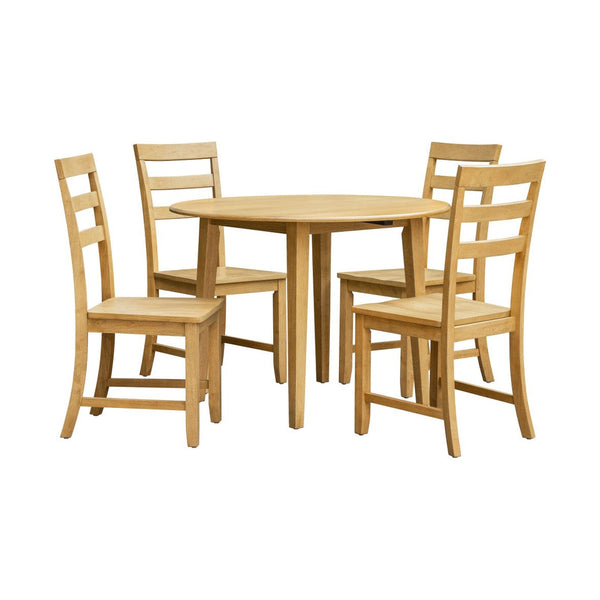 Harlow 5-Piece Drop-Leaf Kitchen Set - Natural