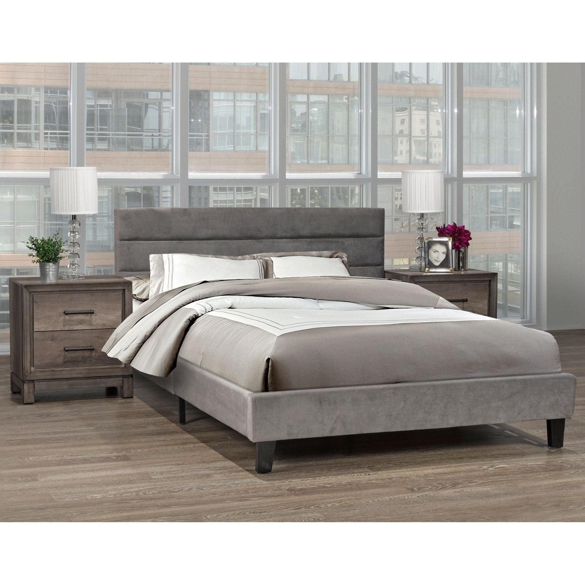 Orabelle Platform Bed - Queen Grey