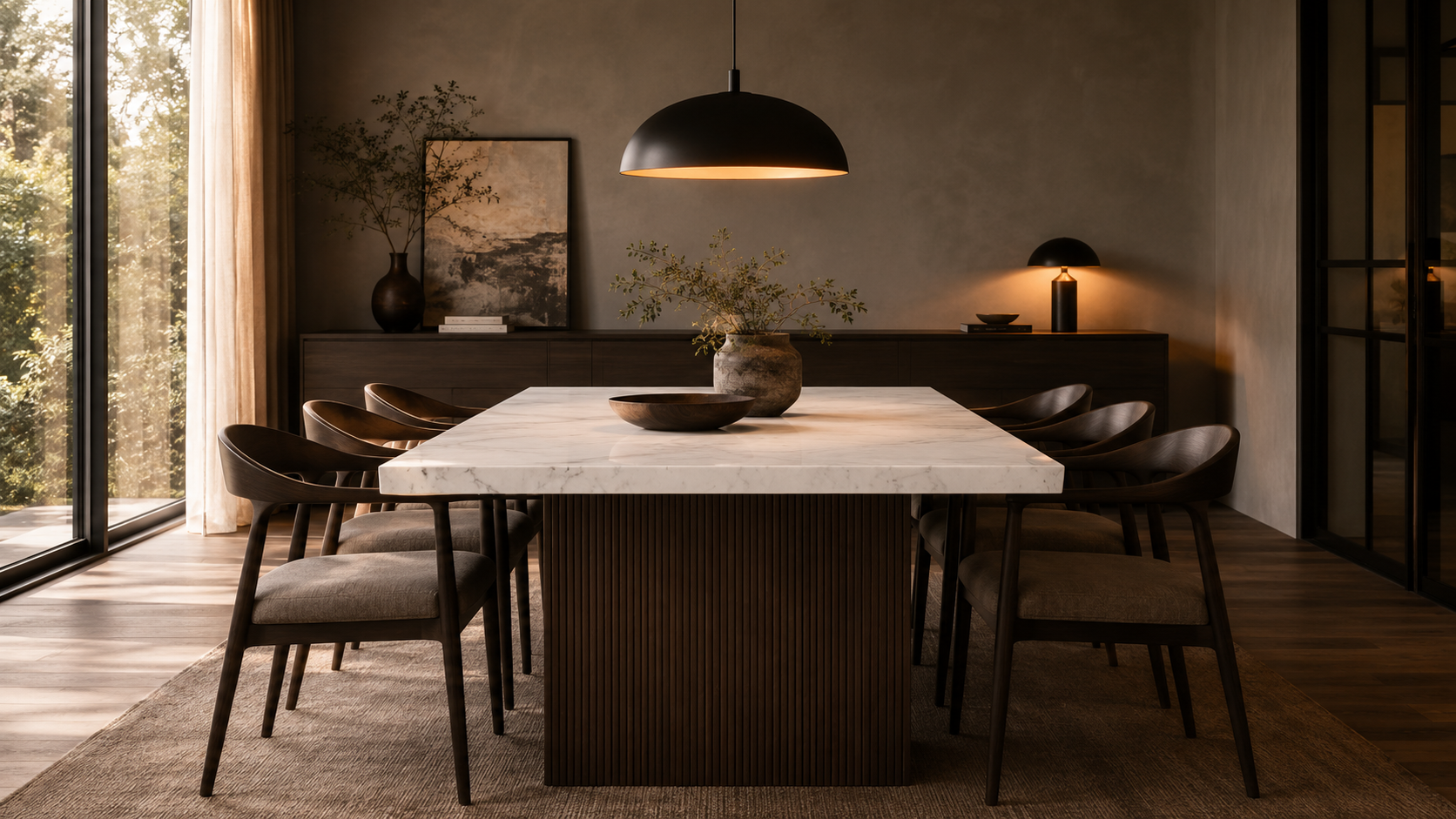 Marlon dining table styled room