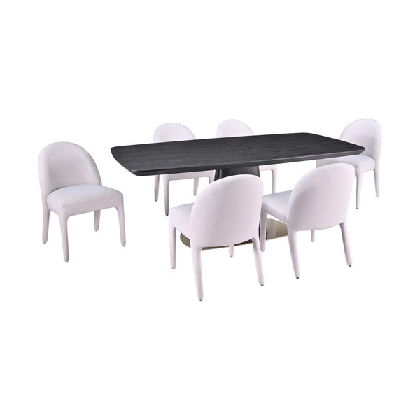 Rowan 7-Piece Dining Set - Black/Beige